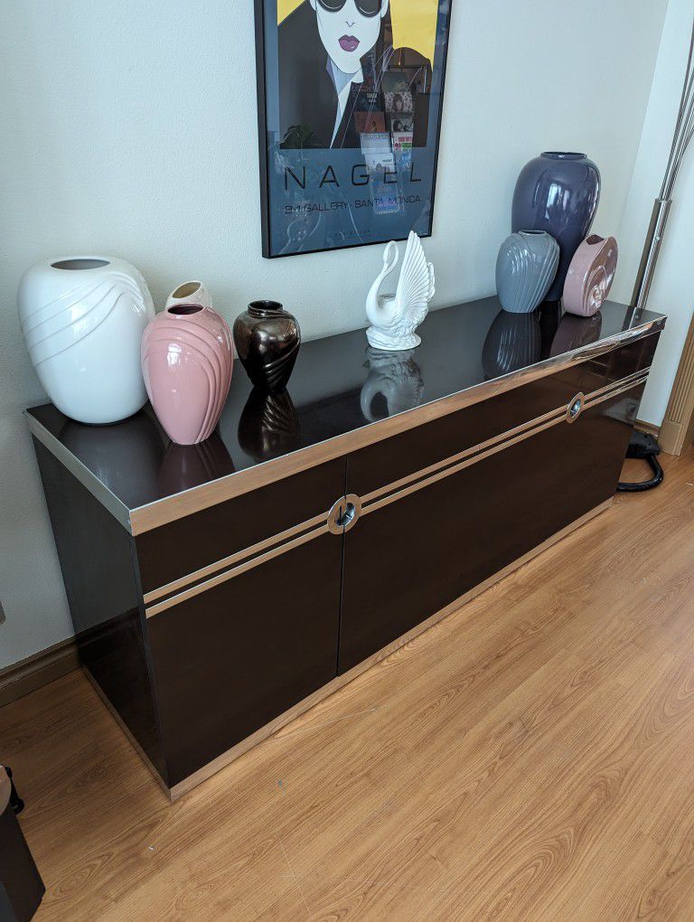Postmodern Art Deco Glam Credenza by Pierre Cardin / TV Media Unit