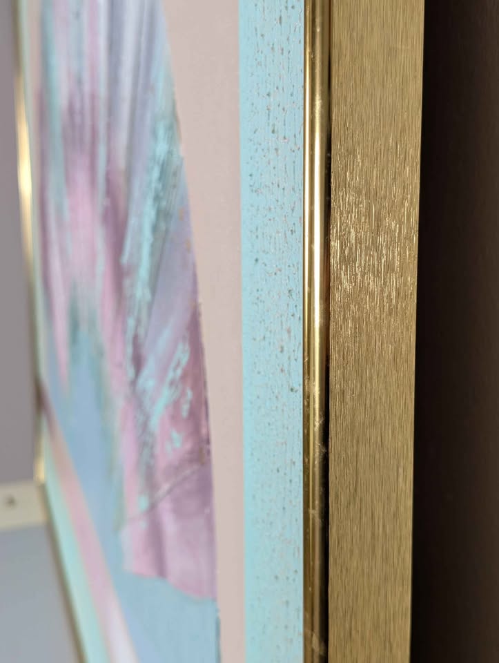 Huge Postmodern Framed Vintage Art Piece by Stephen Kaye