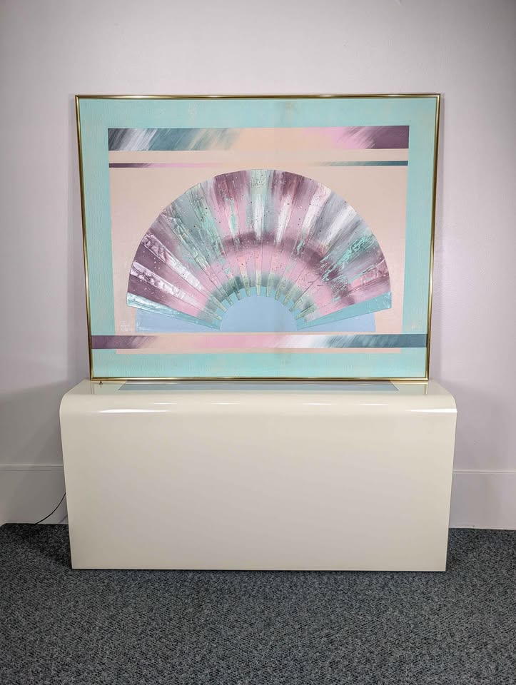 Huge Postmodern Framed Vintage Art Piece by Stephen Kaye