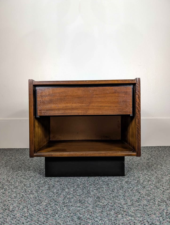 MCM Vintage American Walnut Nightstand by Barwick