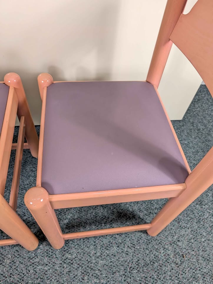 Vintage Pair of Pink & Purple Padova Dining Chairs by Hank Lowenstein