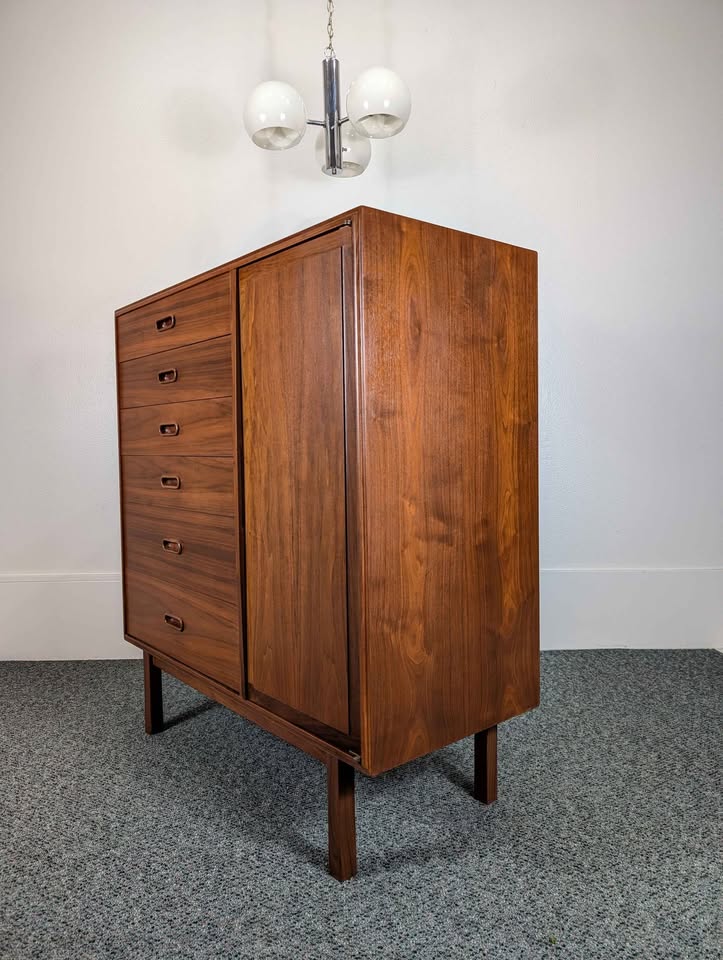 Jack Cartwright for Founders MCM Walnut Armoire Dresser