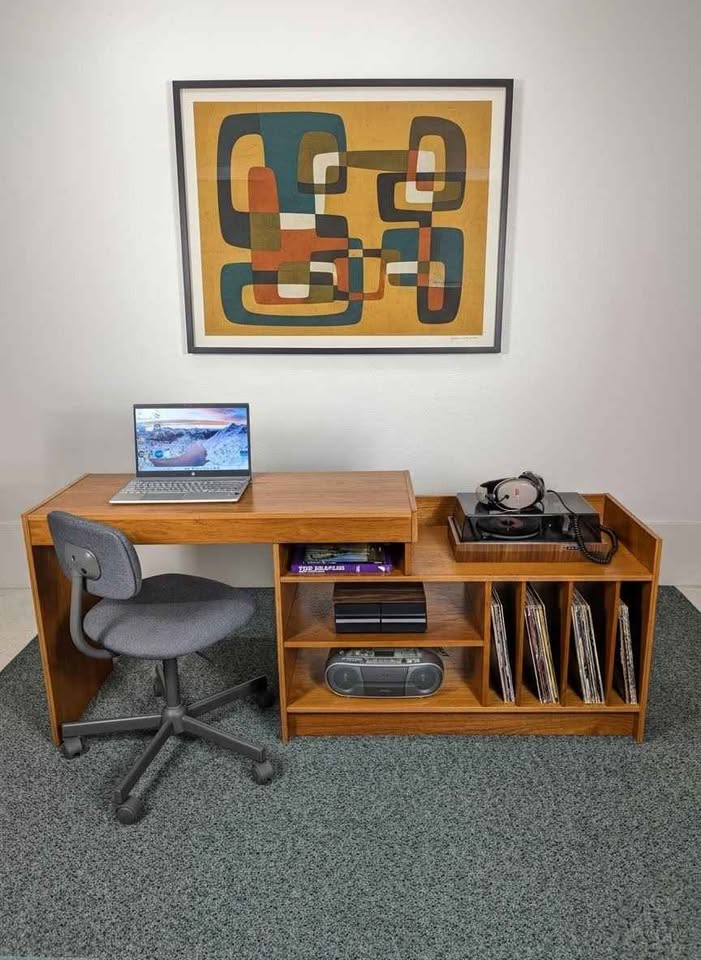 Danish Modern Modular Teak Record Player Stand / Desk
