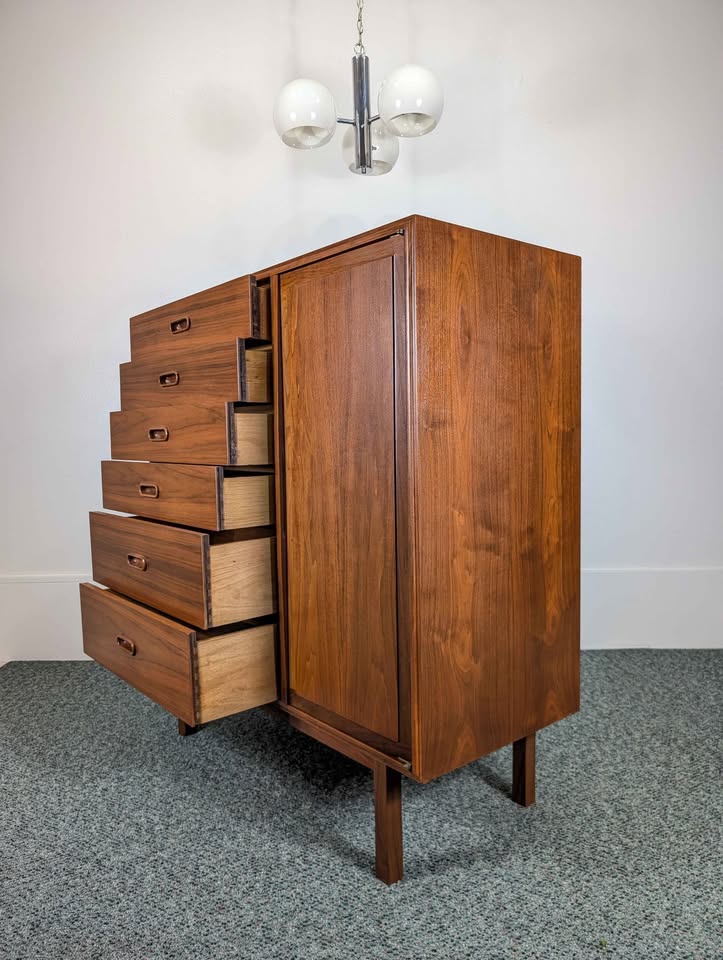 Jack Cartwright for Founders MCM Walnut Armoire Dresser