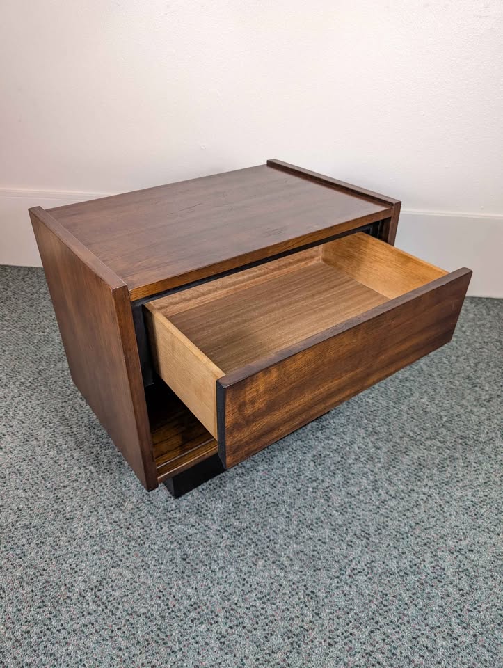 MCM Vintage American Walnut Nightstand by Barwick