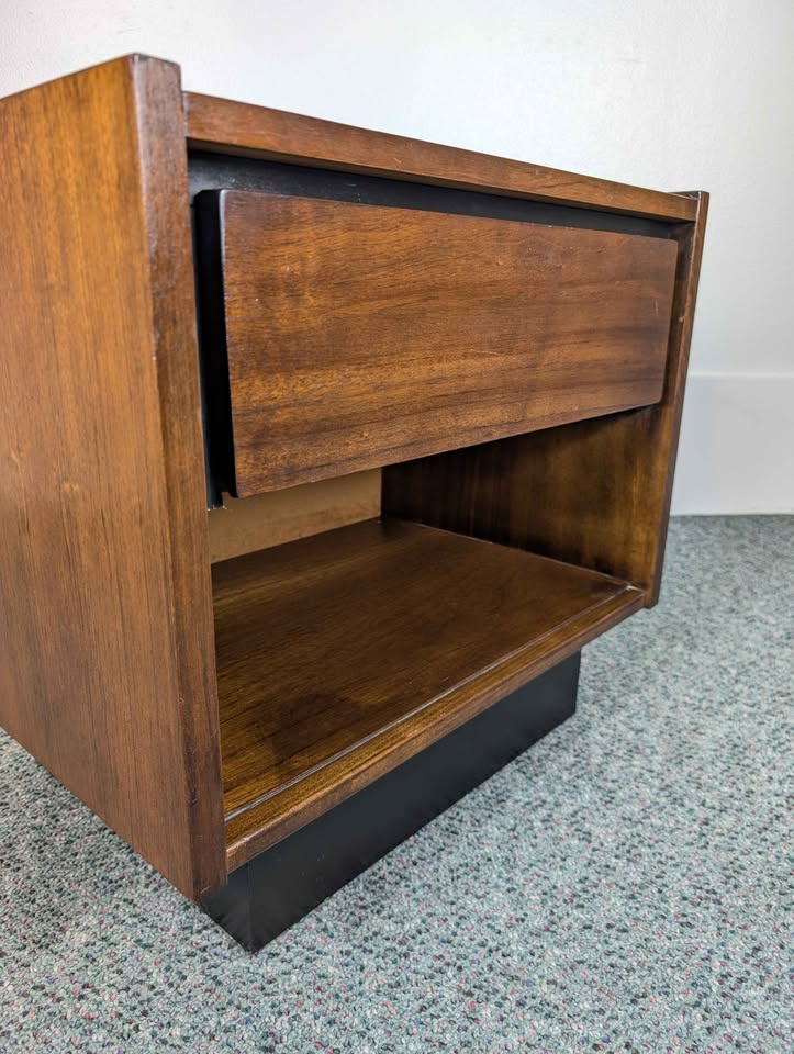 MCM Vintage American Walnut Nightstand by Barwick