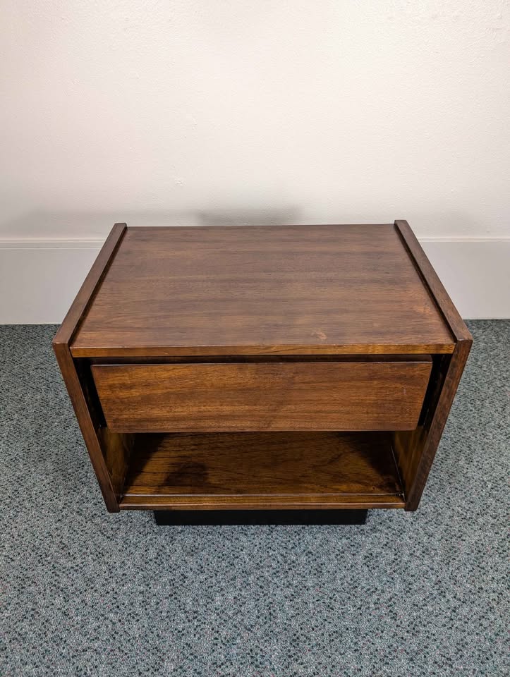 MCM Vintage American Walnut Nightstand by Barwick