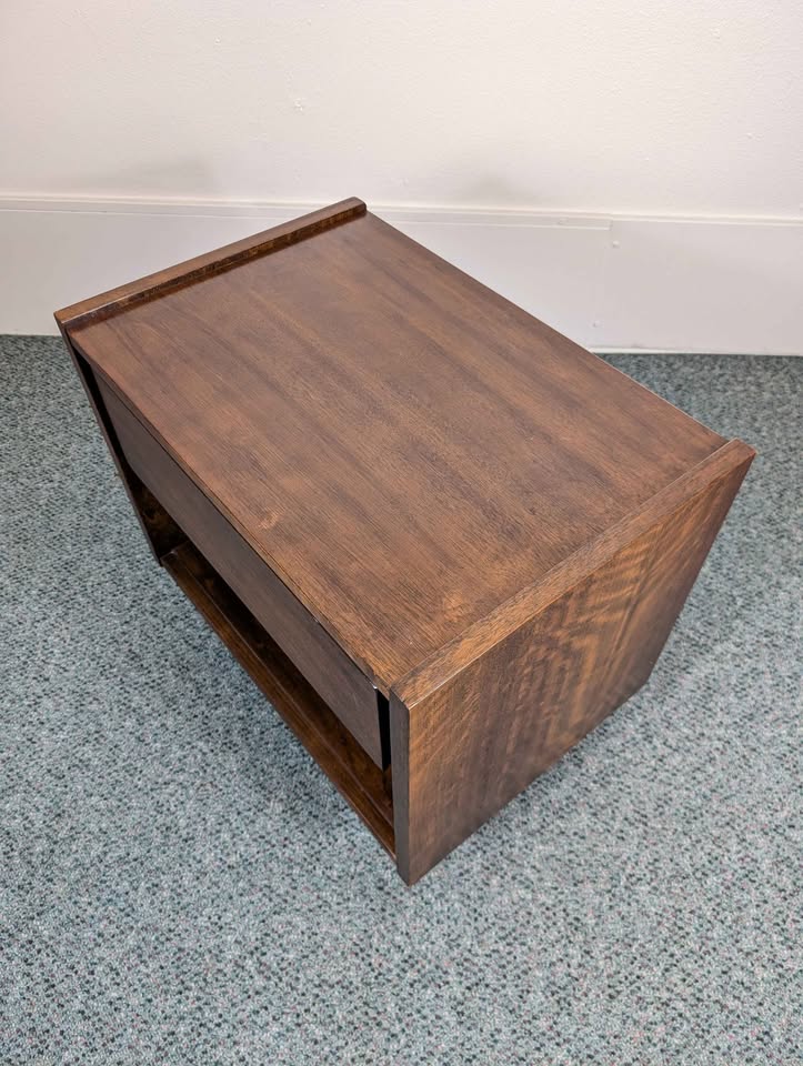 MCM Vintage American Walnut Nightstand by Barwick