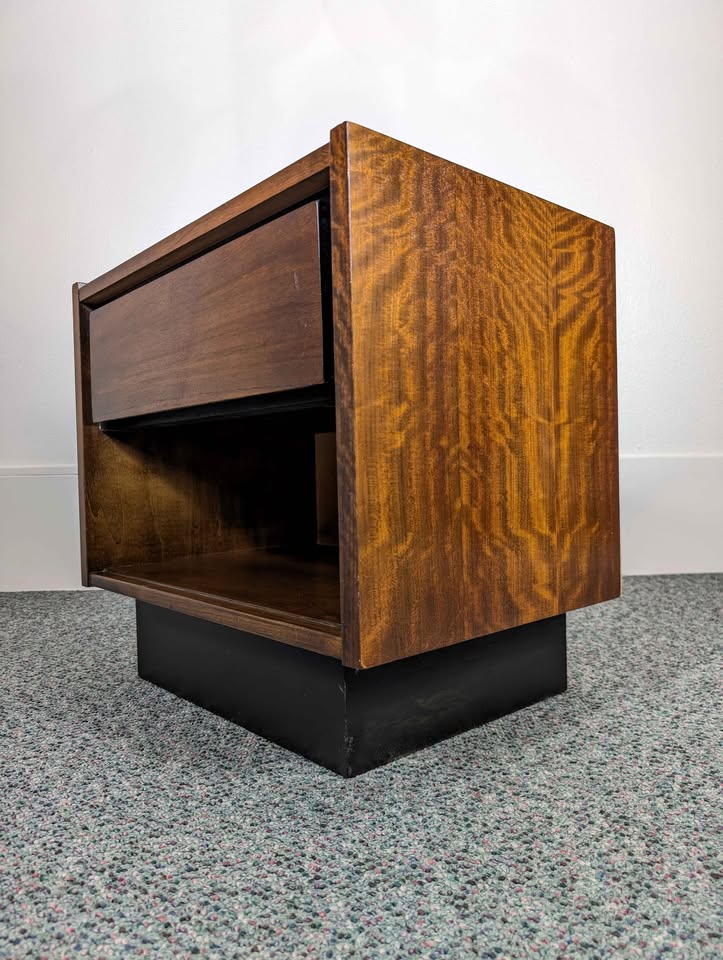 MCM Vintage American Walnut Nightstand by Barwick
