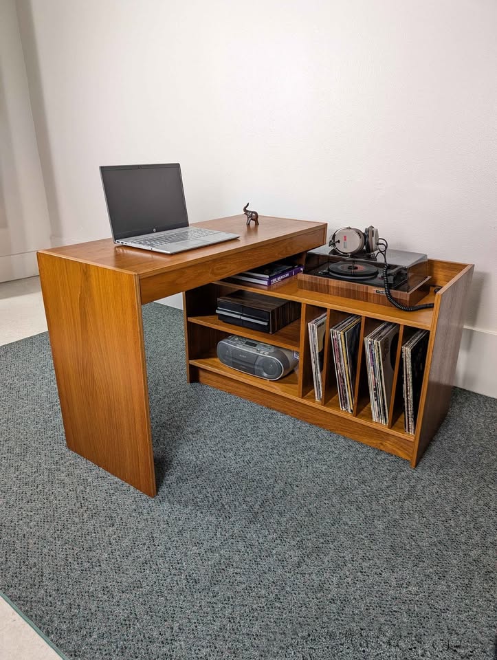 Danish Modern Modular Teak Record Player Stand / Desk