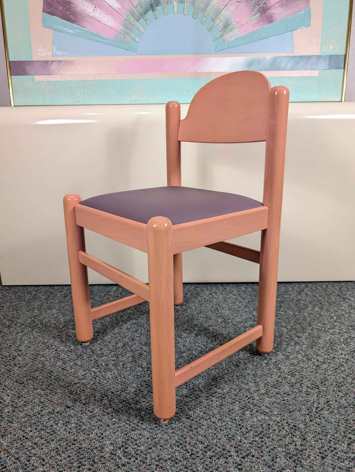 Vintage Pair of Pink & Purple Padova Dining Chairs by Hank Lowenstein