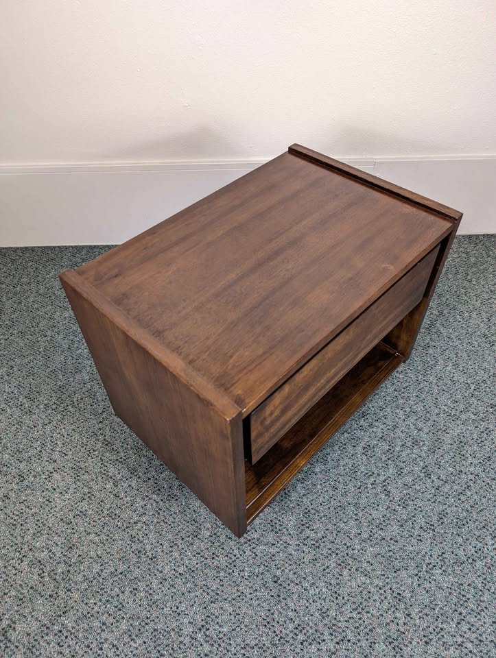 MCM Vintage American Walnut Nightstand by Barwick