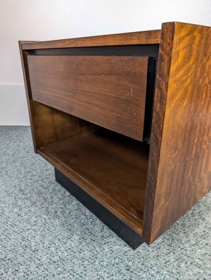 MCM Vintage American Walnut Nightstand by Barwick