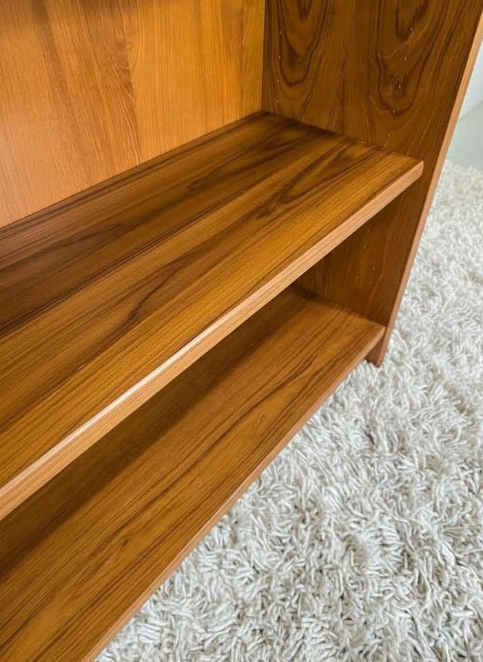 Large 6 Tiered Danish Modern Teak Bookcase