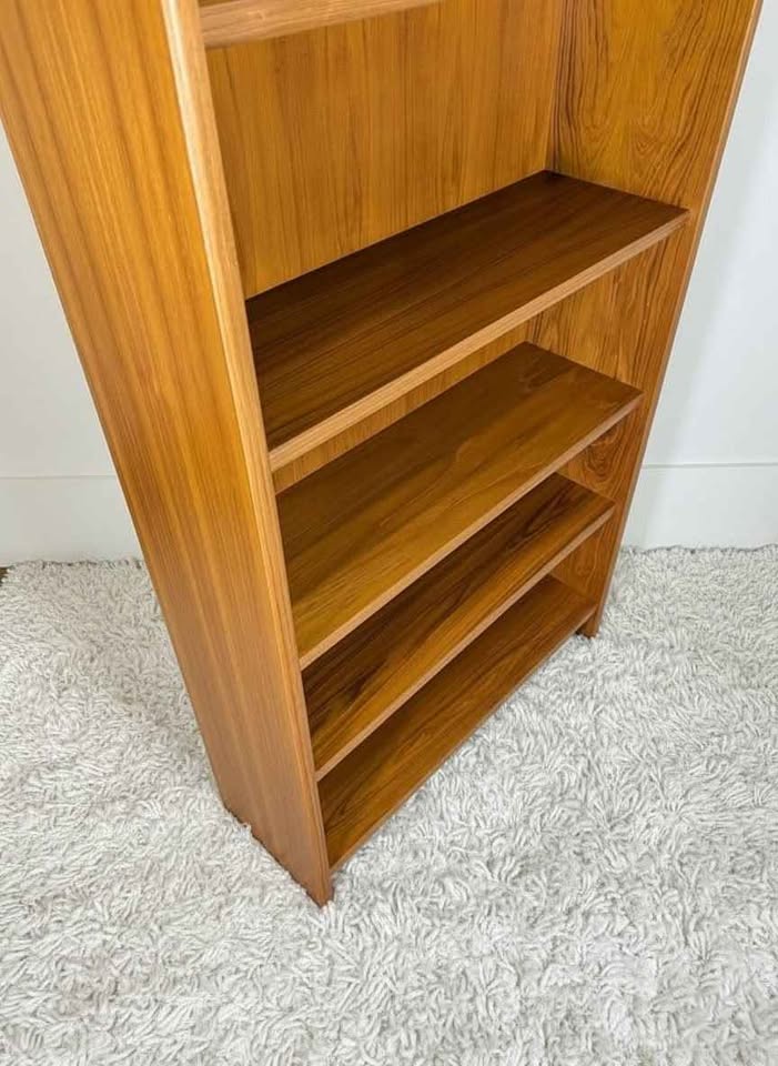 Large 6 Tiered Danish Modern Teak Bookcase