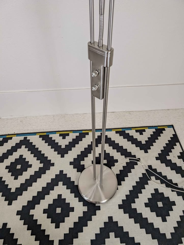 Cool Polished Nickel Saturn Torch Floor Lamp
