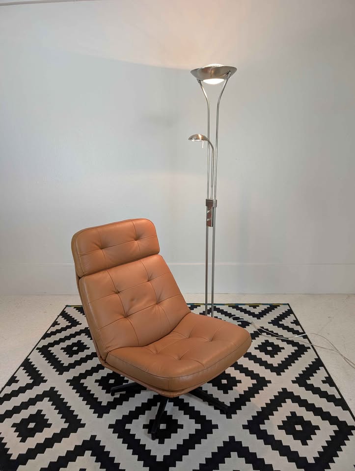 Cool Polished Nickel Saturn Torch Floor Lamp