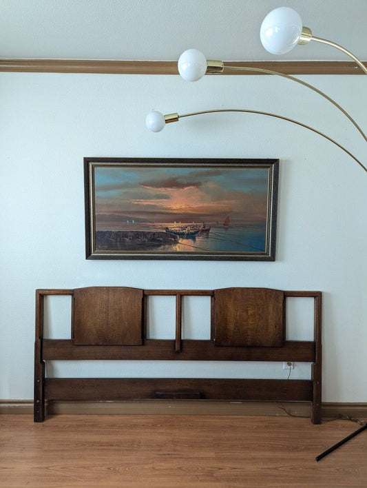 MCM Solid Walnut Reclining King Headboard by Heredon