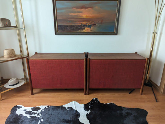Pair Of Beautiful Solid Teak Subwoofer Cabinets w/ JBL LX5's