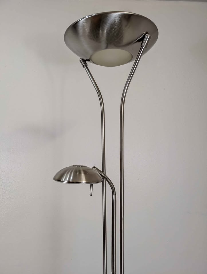 Cool Polished Nickel Saturn Torch Floor Lamp