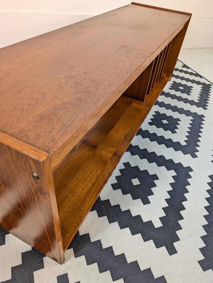 Danish Modern Teak Record Player Stand & Vinyl Storage