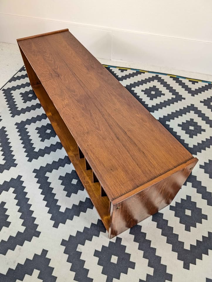 Danish Modern Teak Record Player Stand & Vinyl Storage