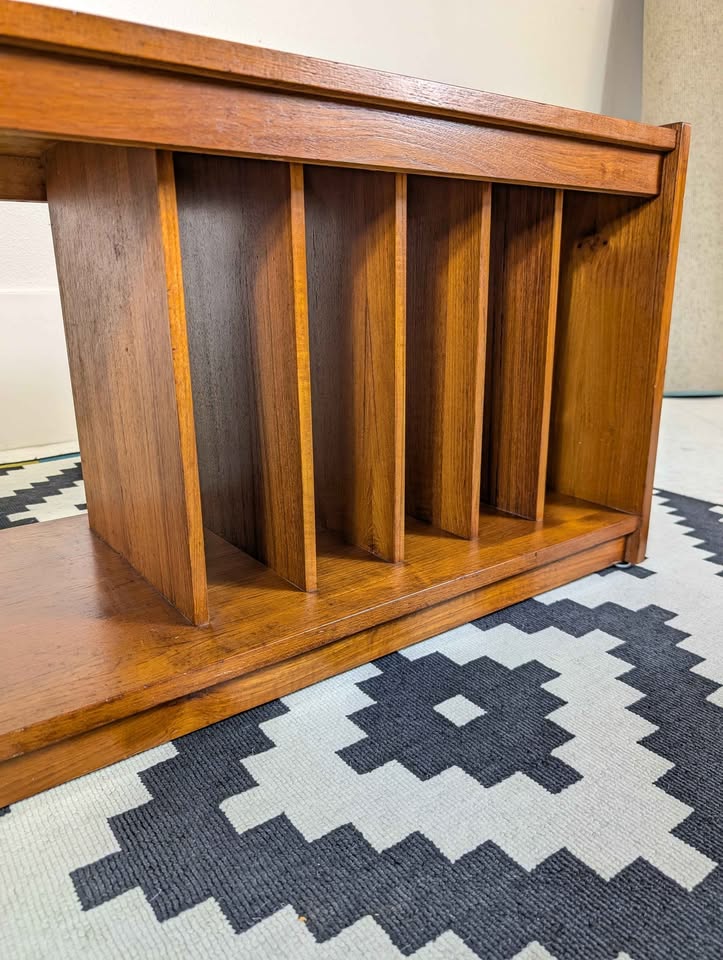 Danish Modern Teak Record Player Stand & Vinyl Storage
