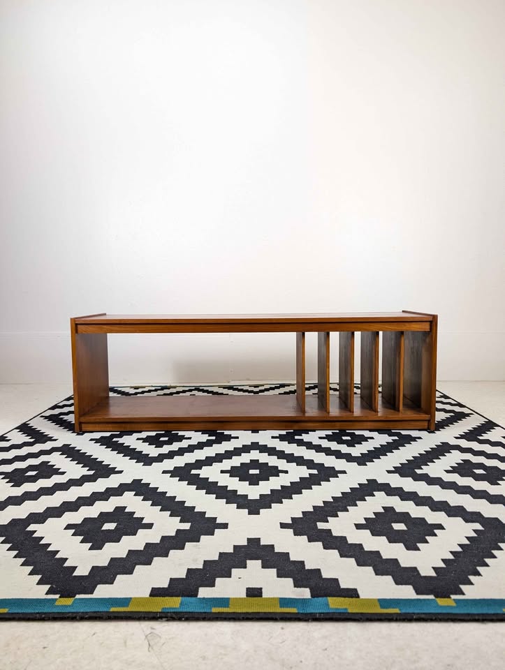 Danish Modern Teak Record Player Stand & Vinyl Storage