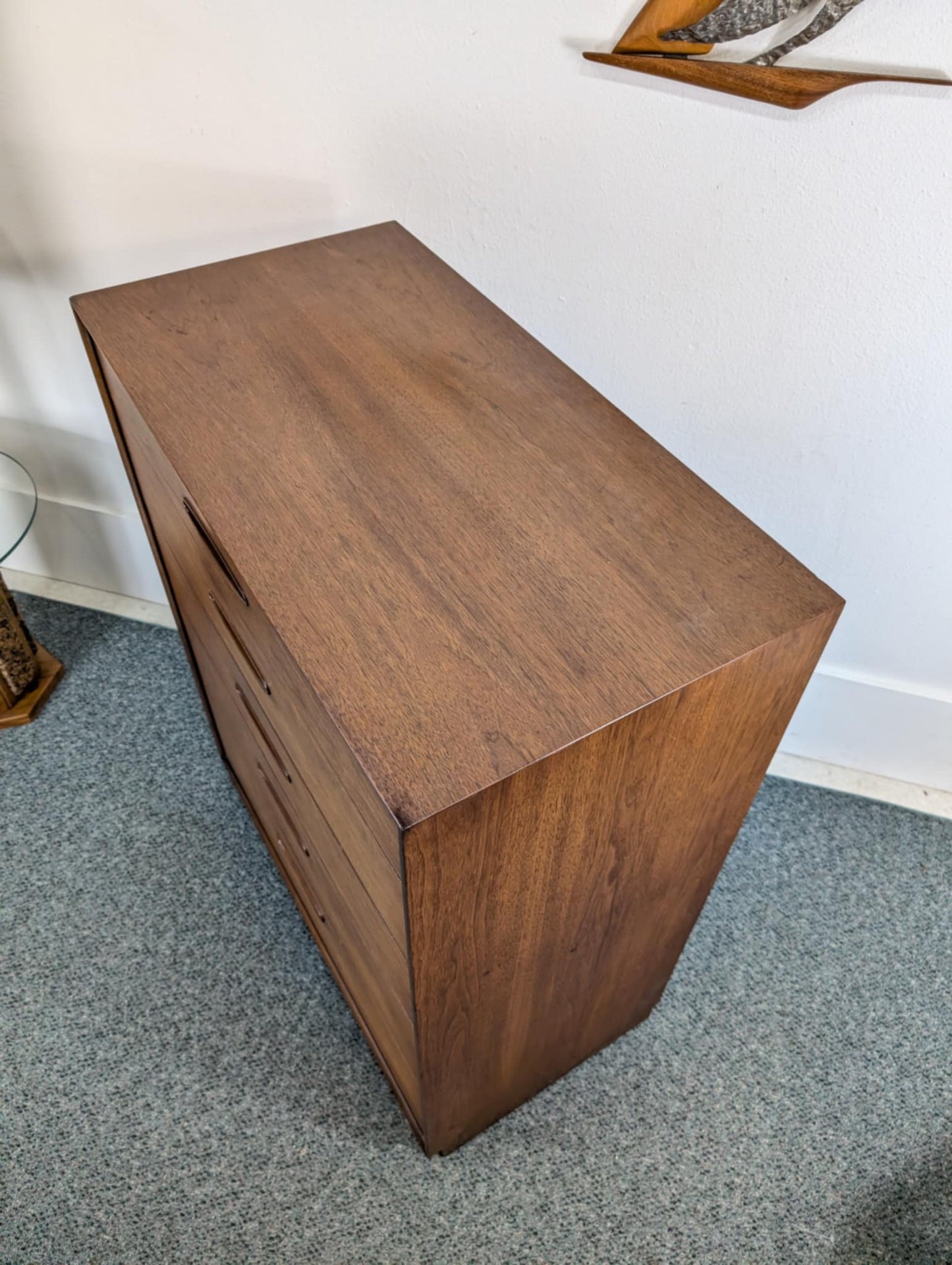 Stunning MCM Henredon Circa '60 Five Drawer Walnut Highboy Dresser