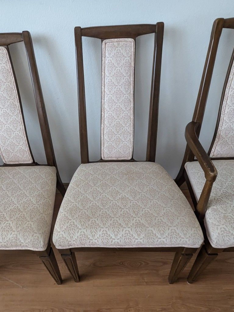 Vintage Set Of 4 MCM Walnut Dining Chairs
