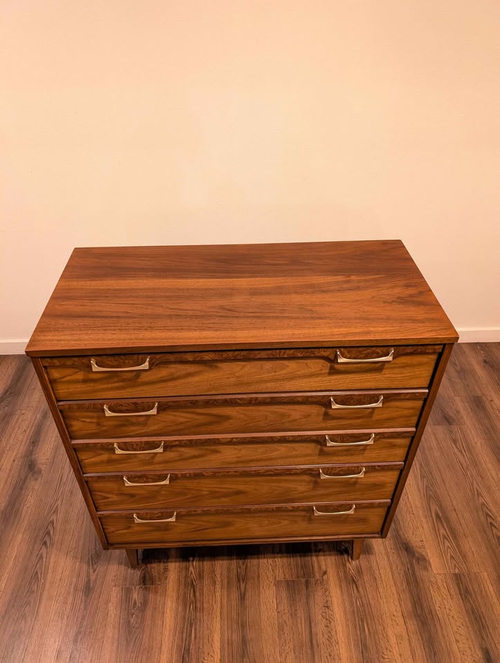 MCM American Walnut Highboy Dresser by Broyhill Lenoir