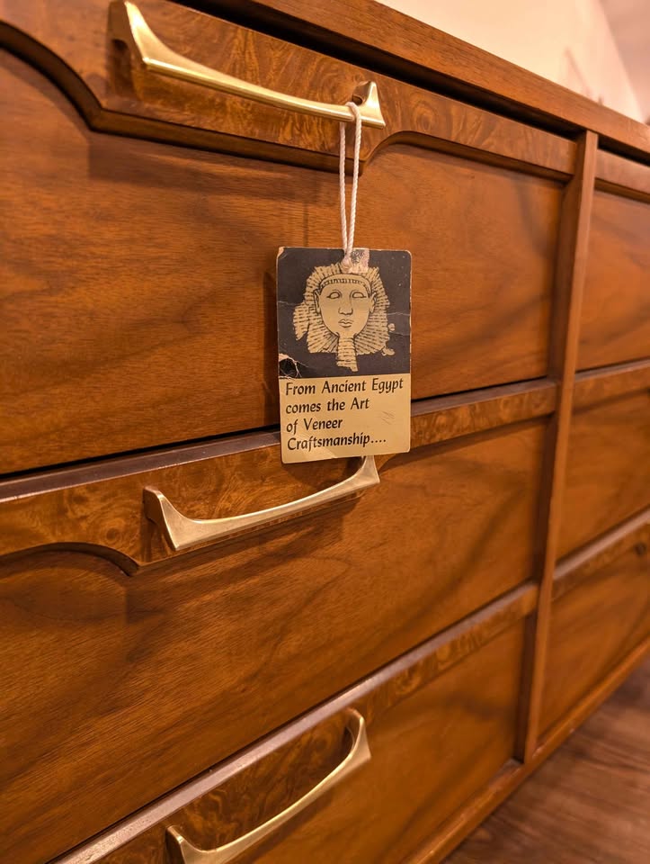 MCM American Walnut 9 Drawer Lowboy Dresser by Broyhill Lenoir