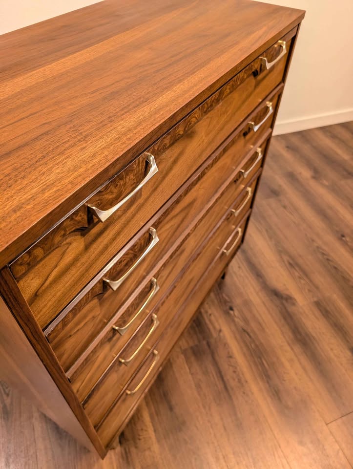 MCM American Walnut Highboy Dresser by Broyhill Lenoir