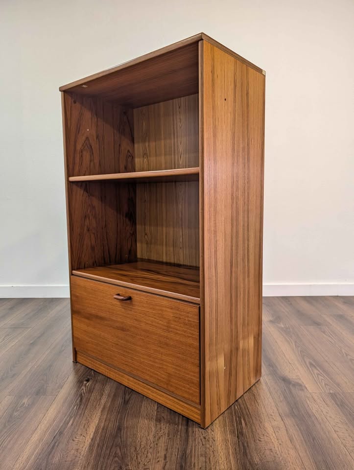 Danish Modern Teak Record / Media Cabinet & Bookshelf