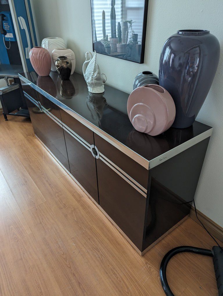 Postmodern Art Deco Glam Credenza by Pierre Cardin / TV Media Unit