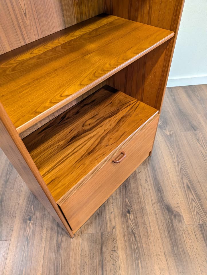 Danish Modern Teak Record / Media Cabinet & Bookshelf