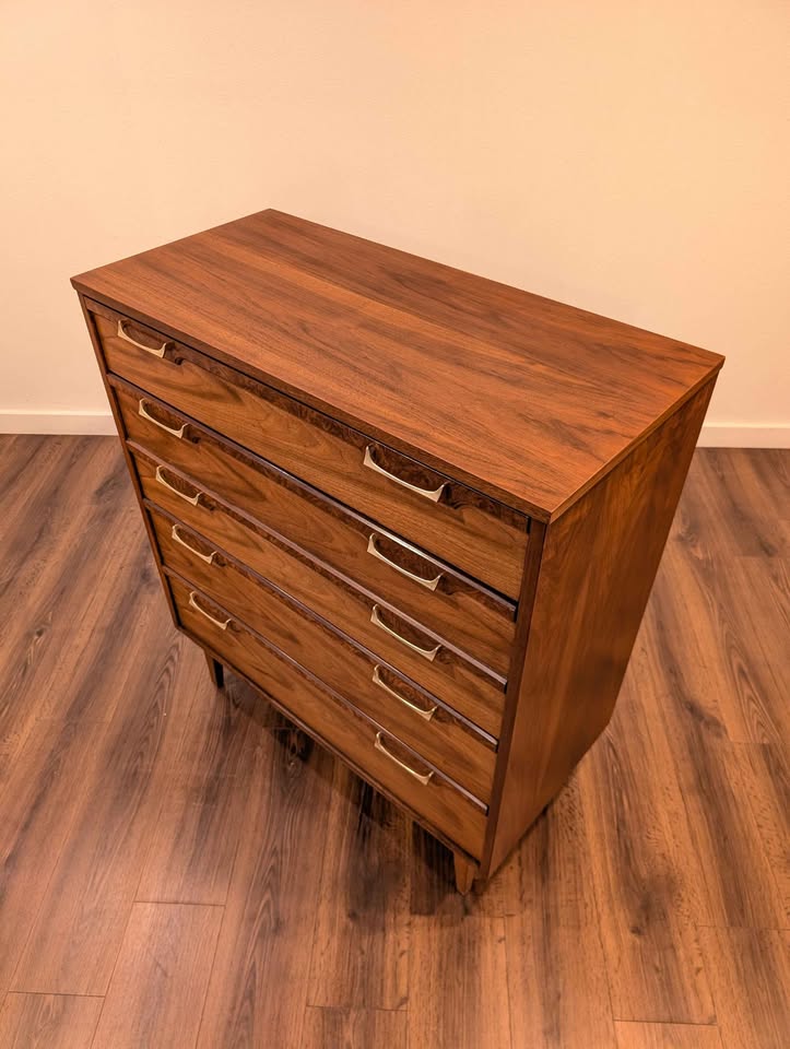 MCM American Walnut Highboy Dresser by Broyhill Lenoir