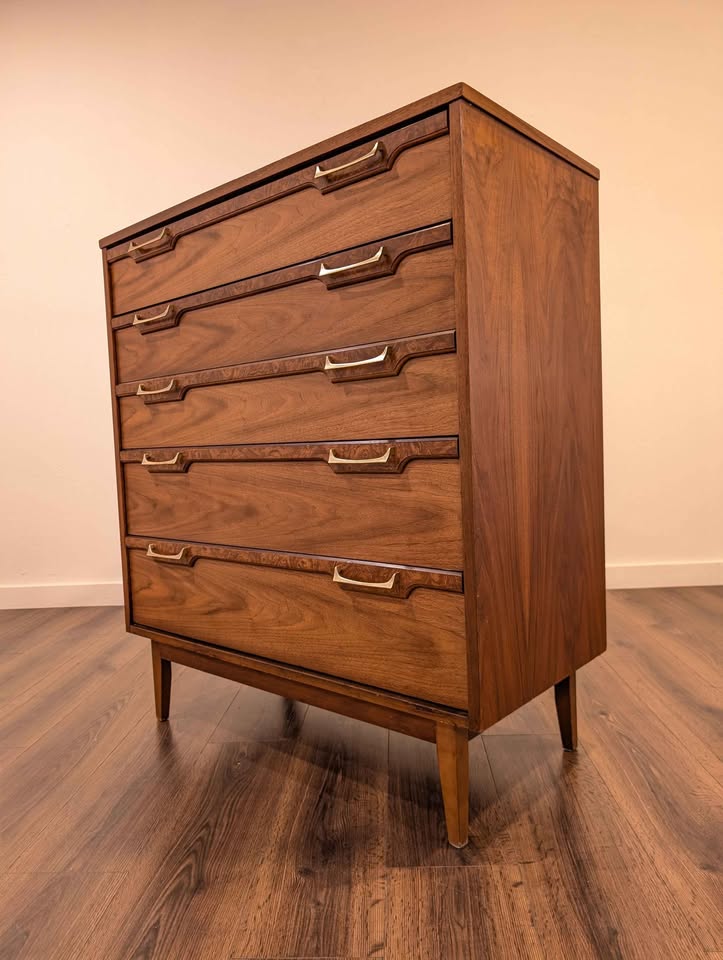 MCM American Walnut Highboy Dresser by Broyhill Lenoir