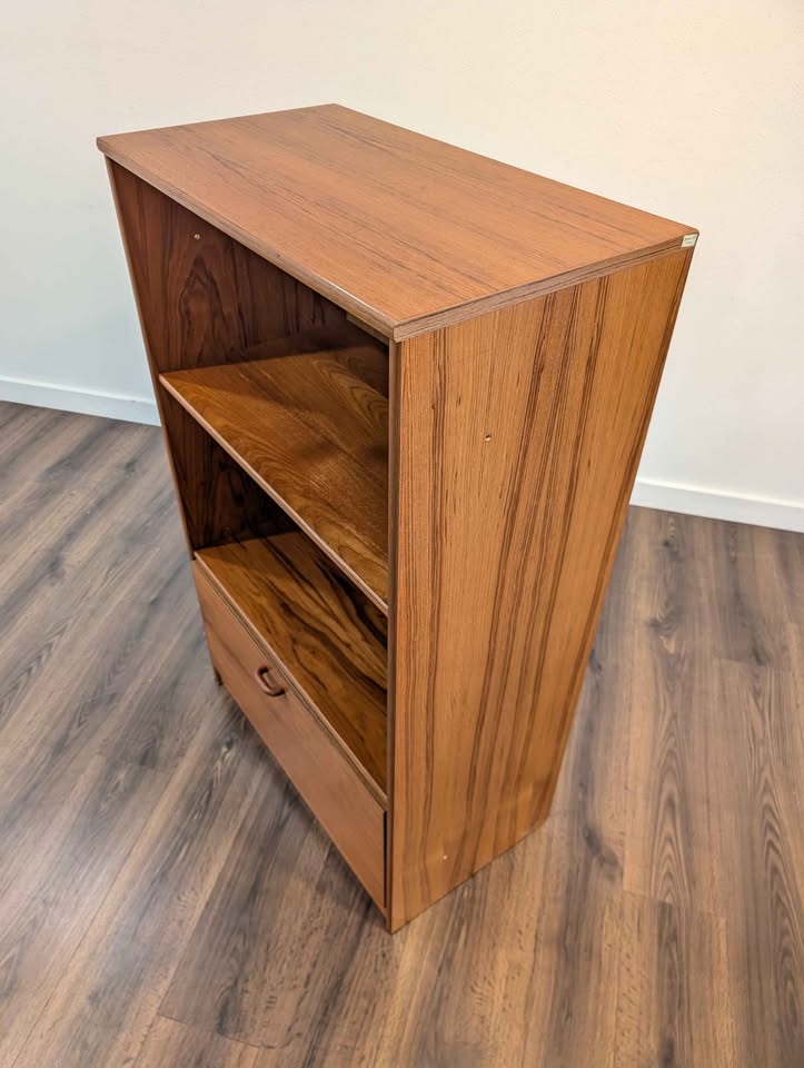 Danish Modern Teak Record / Media Cabinet & Bookshelf