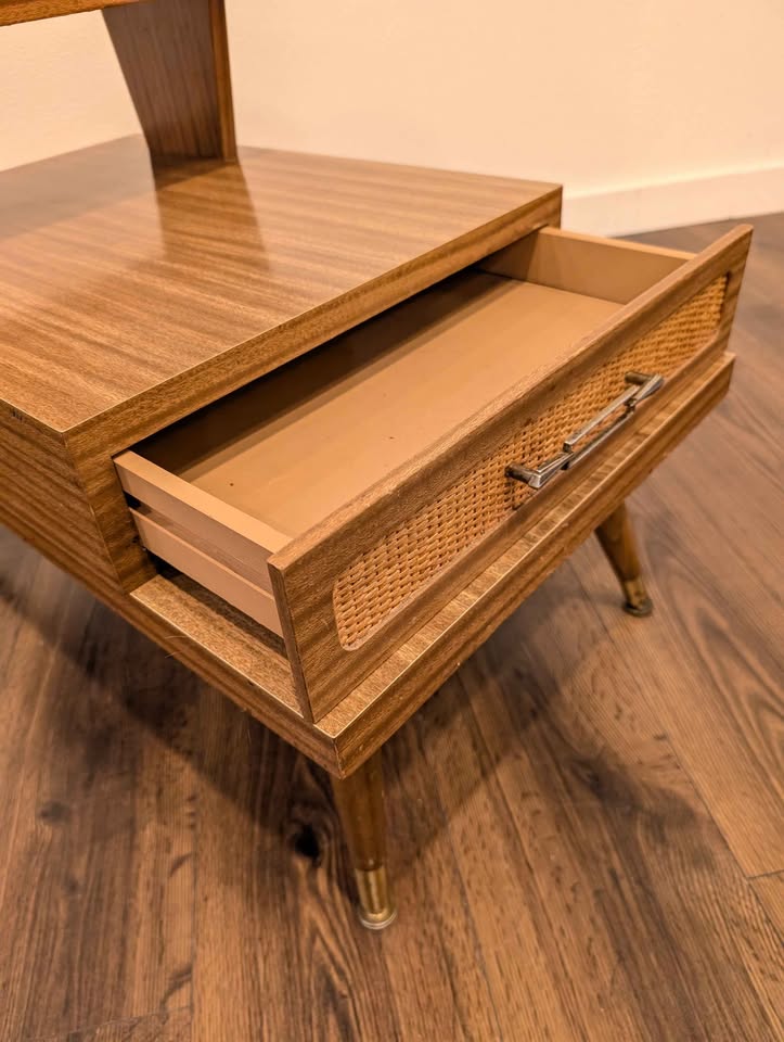 MCM Pair of 3 Tiered Laminate End Tables