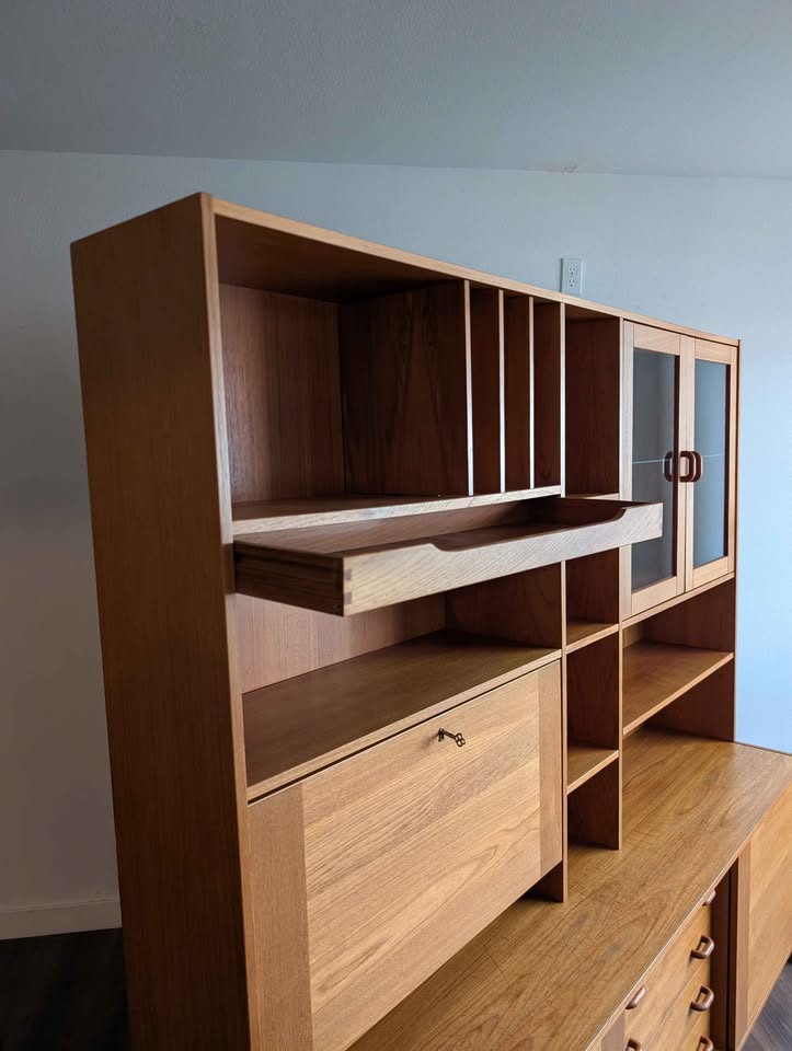 Danish Modern Teak Credenza w/ Hutch by Domino Mobler