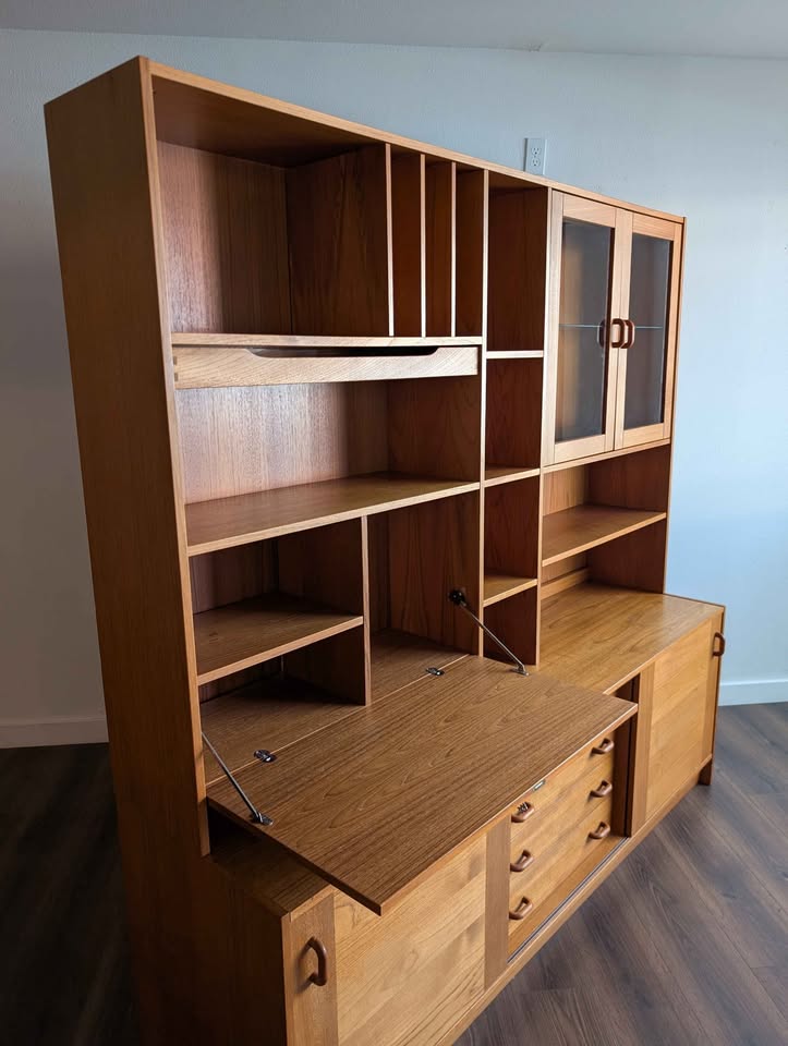 Danish Modern Teak Credenza w/ Hutch by Domino Mobler