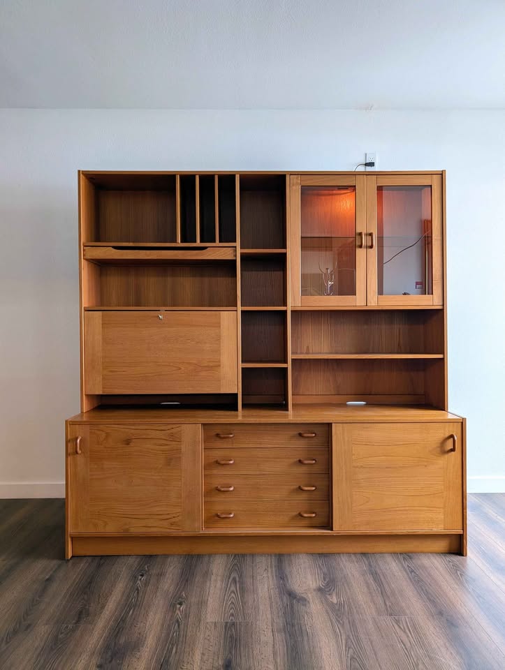 Danish Modern Teak Credenza w/ Hutch by Domino Mobler