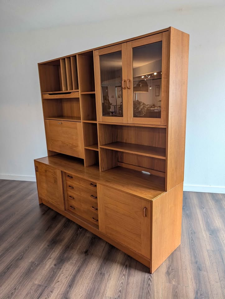Danish Modern Teak Credenza w/ Hutch by Domino Mobler