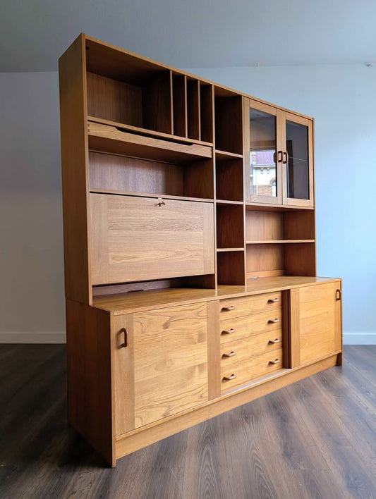 Danish Modern Teak Credenza w/ Hutch by Domino Mobler