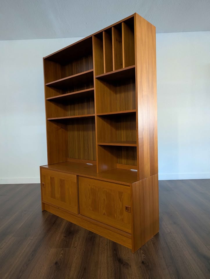 Danish Modern Record Player Credenza w/ Vinyl Storage by Domino Mobler