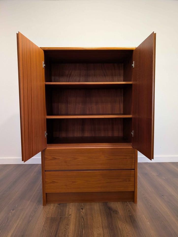 Danish Modern Teak Armoire Dresser