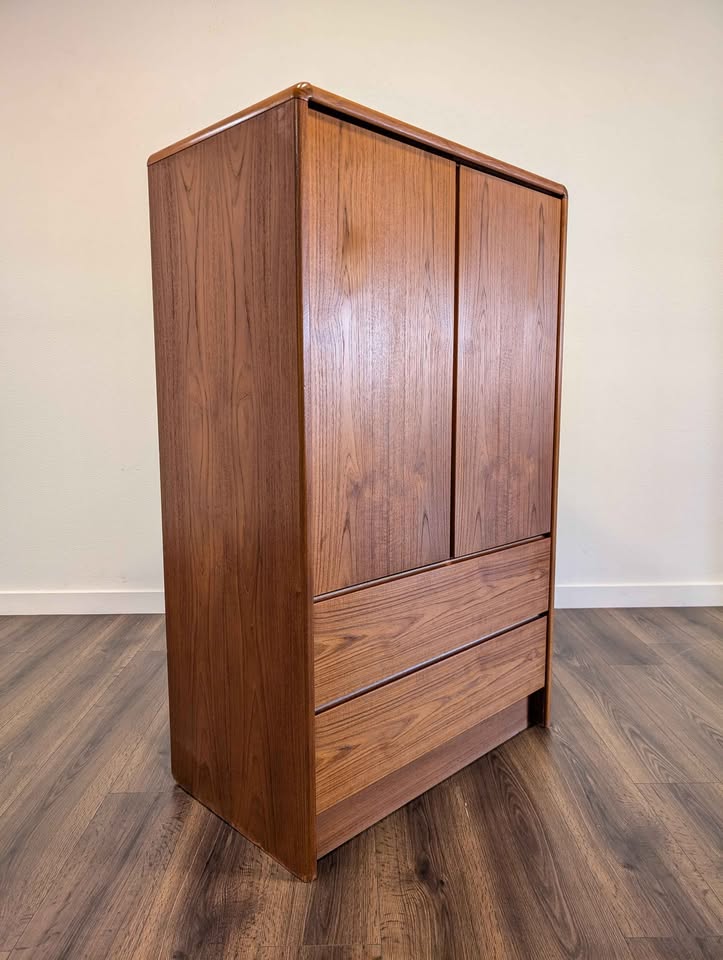 Danish Modern Teak Armoire Dresser