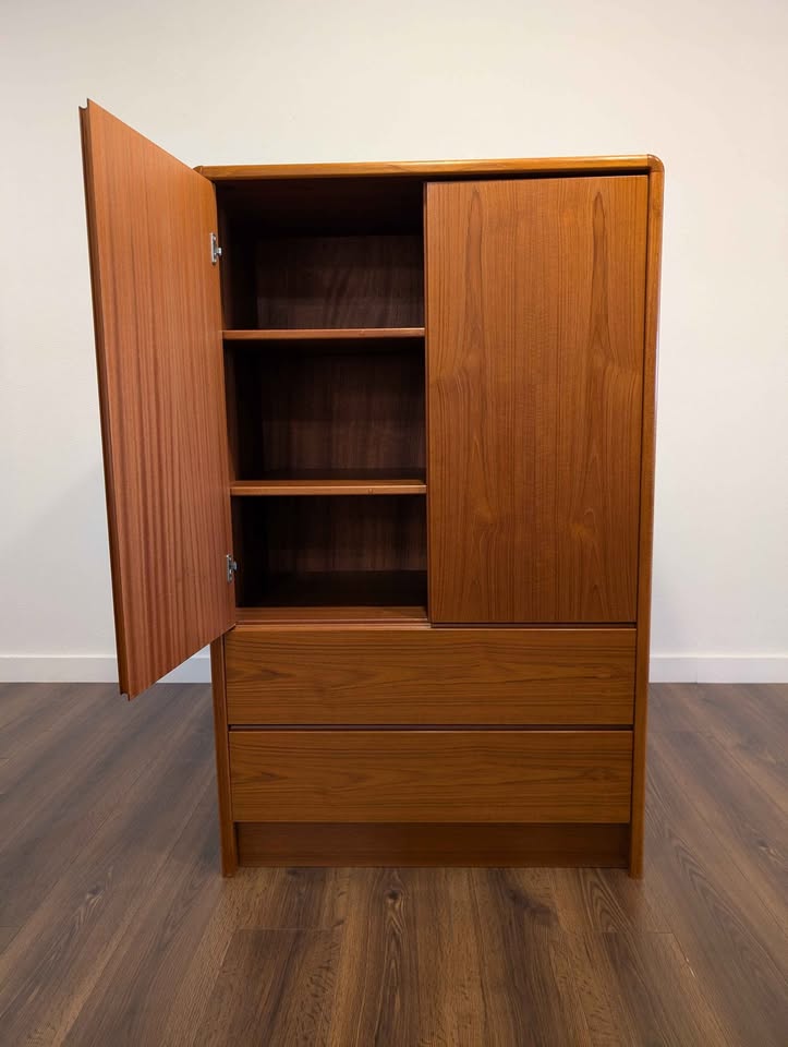 Danish Modern Teak Armoire Dresser
