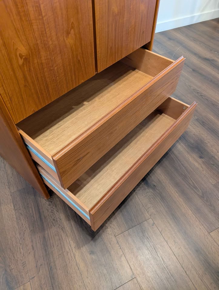 Danish Modern Teak Armoire Dresser